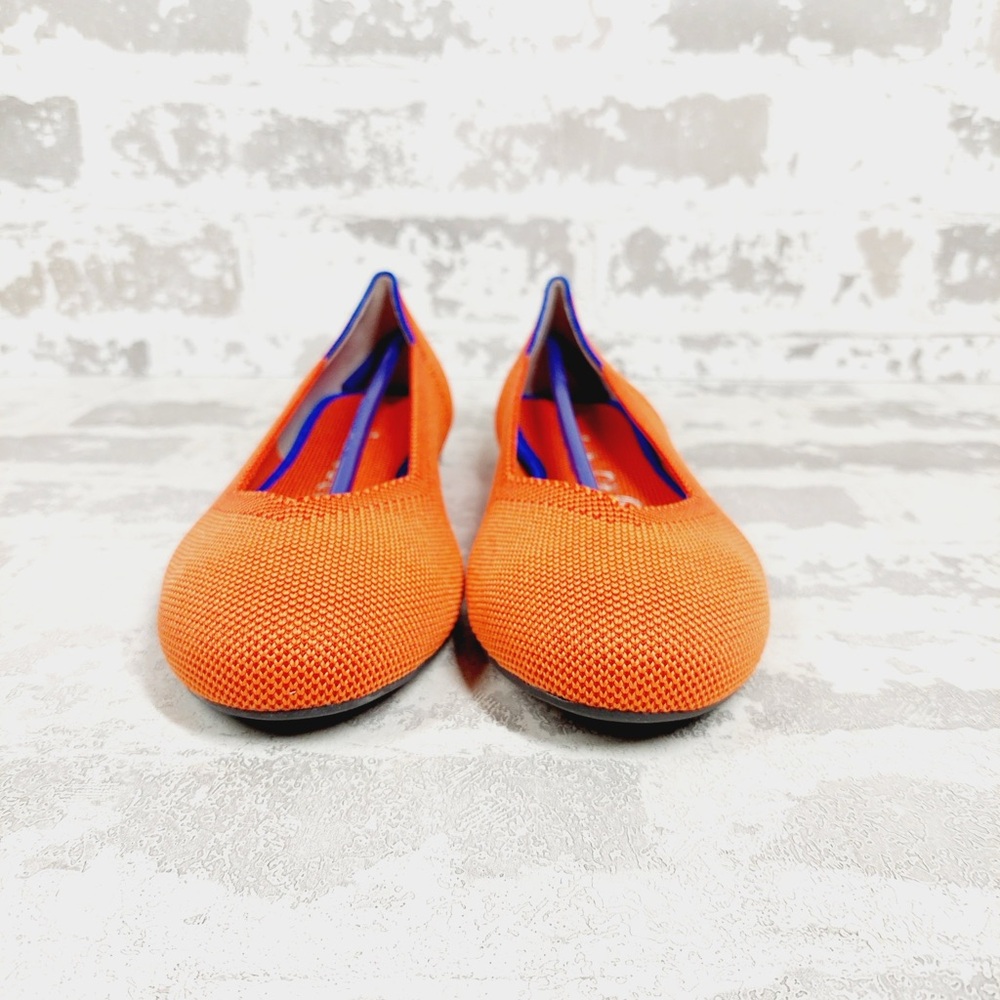 NEW Rothy's The Flat Orange Knit Round Toe Slip On Loafers C555 - Picture 4 of 8